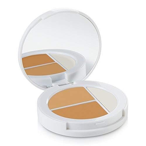 Sheer Cover Studio - Conceal and Brighten Highlight Trio - Two-Toned Concealers - Shimmering Highlighter - Medium/Tan Shade - With FREE Concealer Brush - 3 Grams