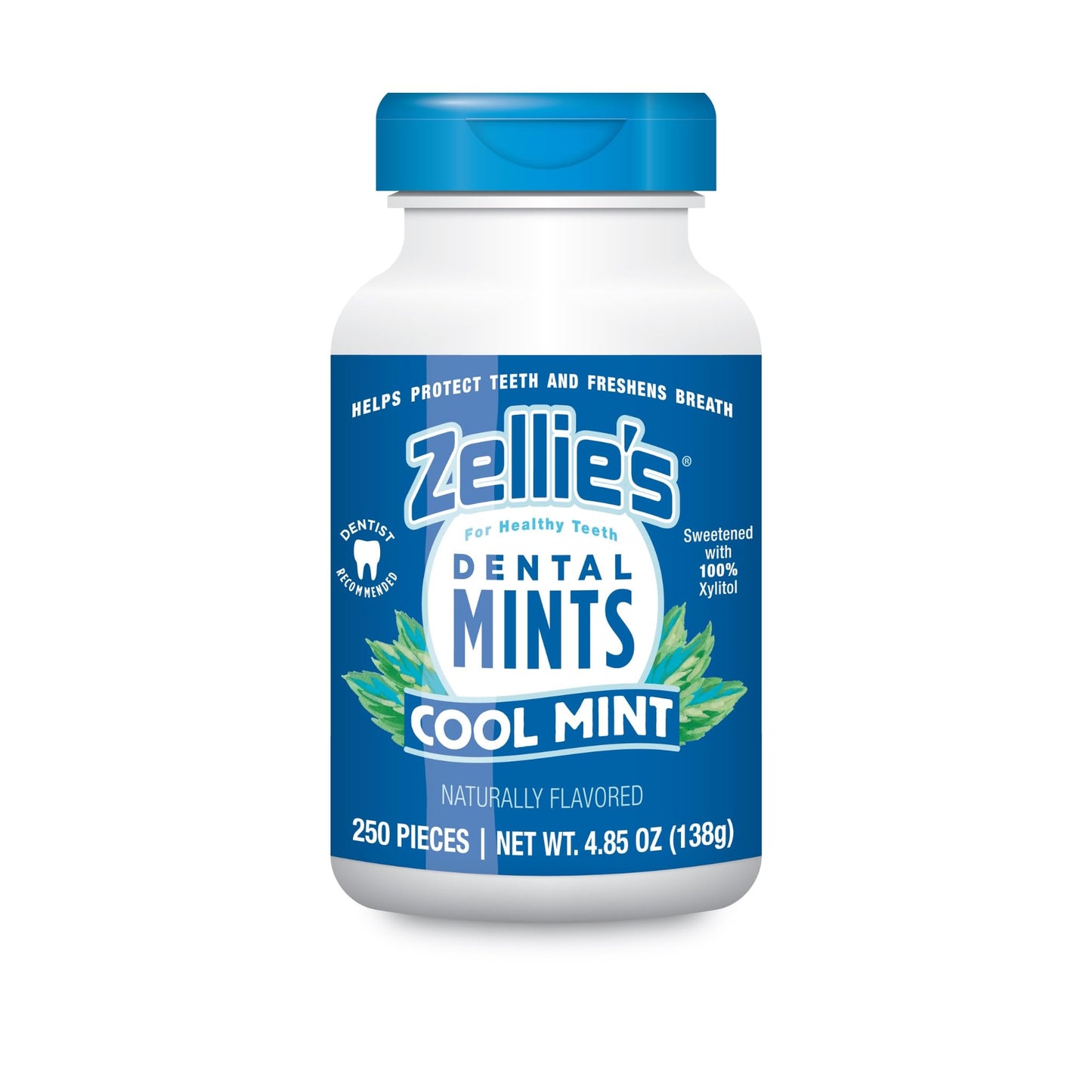 Zellie's |100% Xylitol Sugar Free Breath Mints | Non-GMO, Low-Calorie, Gluten Free, Vegan & Kosher Mints