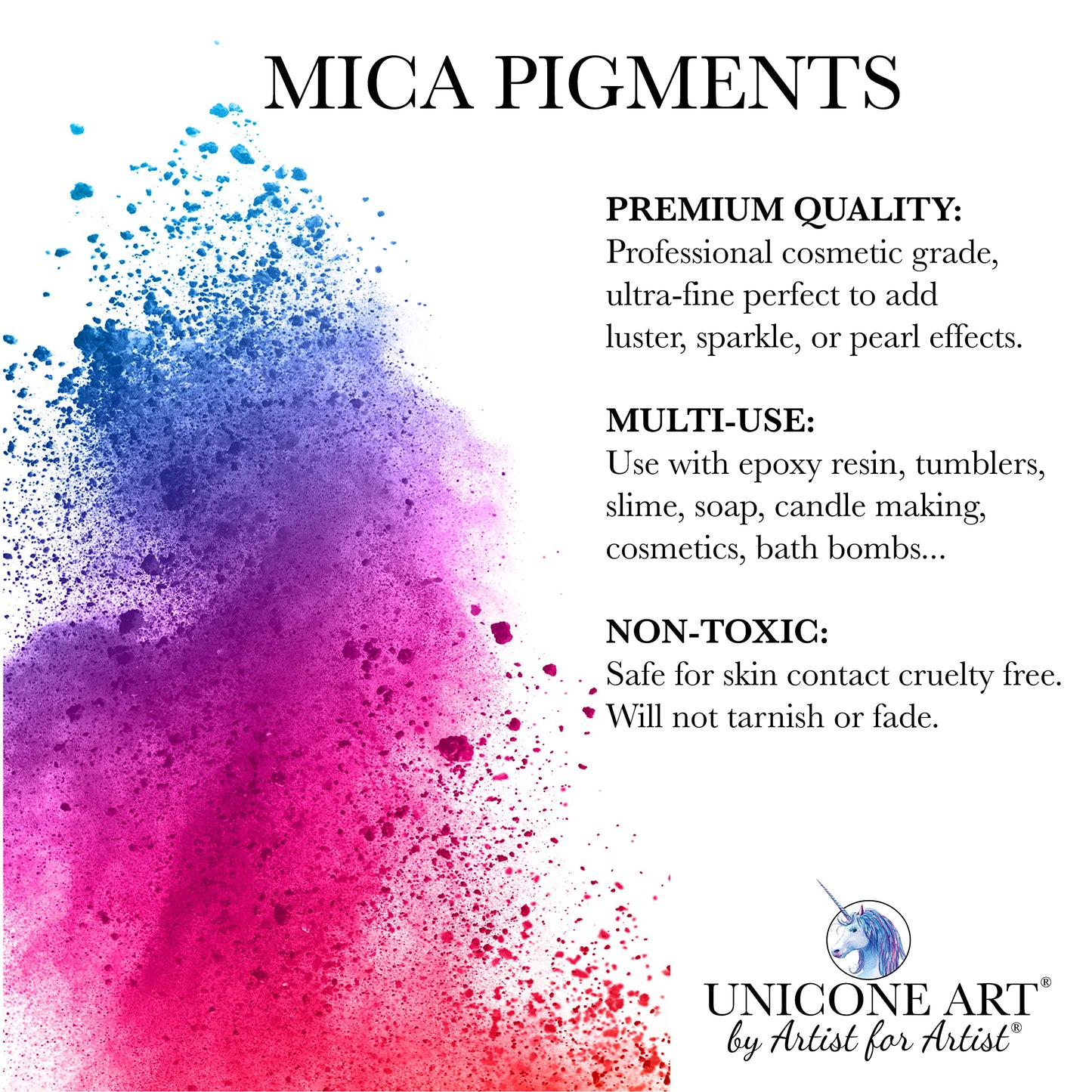 Unicone art Crushed Mica Powder, Pigment Powder for Epoxy Resin