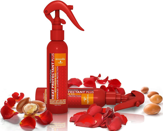 Arvazallia Heat Protectant Spray with Argan Oil - Professional Grade Thermal Protector, Leave-in Conditioner, Anti-frizz, and Shine Spray - USA IMPORT -