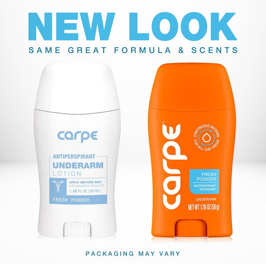 Carpe Underarm Antiperspirant and Deodorant, Fresh Powder Scent - USA IMPORT -