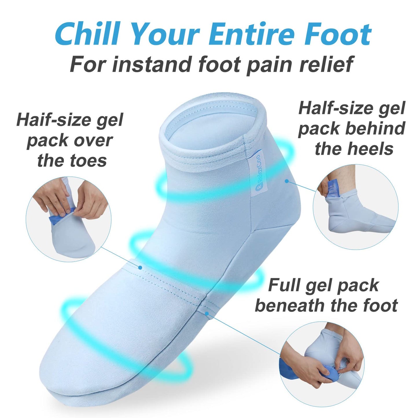 RelaxCoo Cold Therapy Socks & Gloves for Chemotherapy Neuropathy, Chemo Care Package for Women and Men, Foot & Hand Ice Pack Wrap for Plantar Fasciitis, Carpal Tunnel, Arthritis Hand Pain Relie