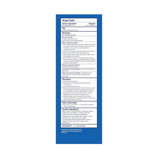 PanOxyl Antimicrobial Hydrating Acne Creamy Wash, 4% Benzoyl Peroxide, 6 Ounce