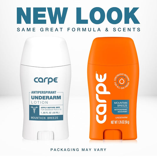 Carpe Underarm Antiperspirant Deodorant Advanced Sweat & Odor Protection Formula - Deodorant for Men & Women - Mountain Breeze - USA IMPORT -