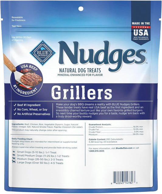 Blue Buffalo Nudges Grillers Natural Dog Treats, Beef, 16oz - USA IMPORT -