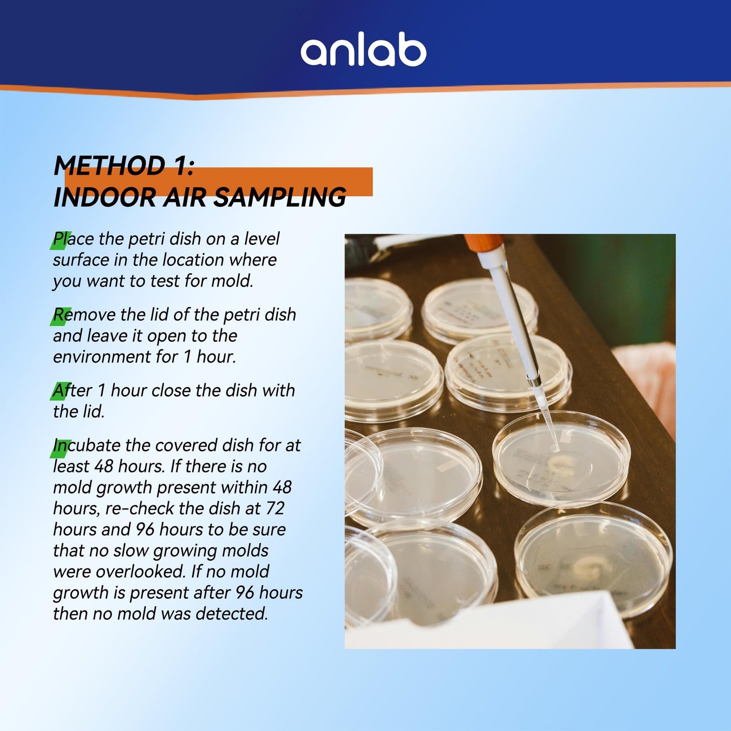 anlab™Mold Test Kit for Home - Do It Yourself Home Mold Detector | Test HVAC System | Home Surfaces | Indoor Air Quality Testing Kit - Identification Guide Included - Sealed Separately