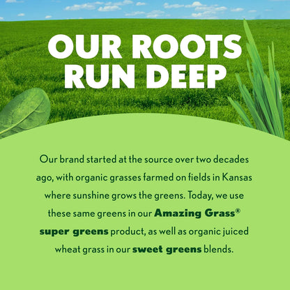 Amazing Grass Sweet Greens and Superfoods Powder for Digestive Health, Greens Powder, Digestive Enzymes, Probiotics, Spirulina, Chlorella, Summer Berry, 30 Servings - USA IMPORT -