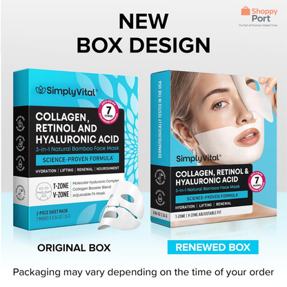 SimplyVital Collagen Facial Mask – Hydrating & Firming Sheet Masks, 7 Pack (USA Import)