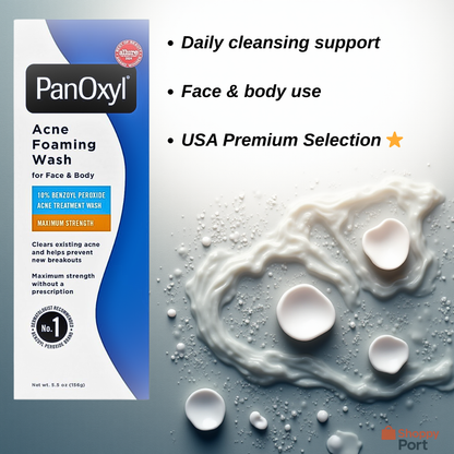 PanOxyl Acne Foaming Wash, Maximum Strength – 5.5 oz (USA Import)