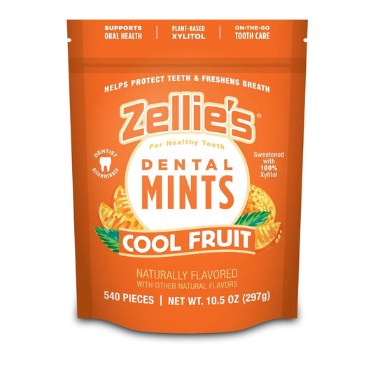 Zellie's | 100% Xylitol Cool Fruit Mints Breath Mints | No Aspartame, Gluten Free, Vegan & Kosher (540 Count - Pack of 1) - USA IMPORT -