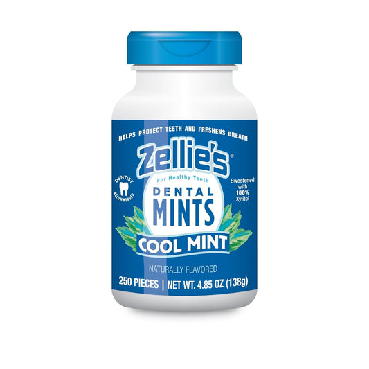 Zellie's | 100% Xylitol Cool Mint Breath Mints | No Aspartame, Gluten Free, Vegan & Kosher (250 Count - Pack of 1) - USA IMPORT -