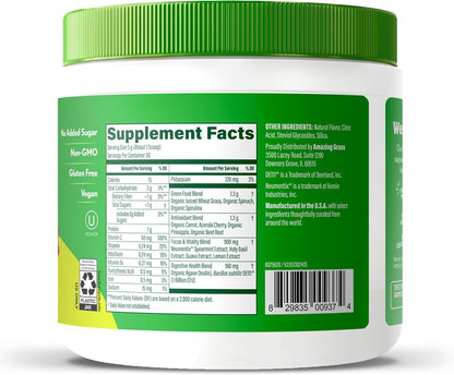 Amazing Grass Sweet Greens and Superfoods Powder for Digestive Health, Greens Powder, Digestive Enzymes, Probiotics, Spirulina, Chlorella, Tropical Lime, 30 Servings - USA IMPORT -