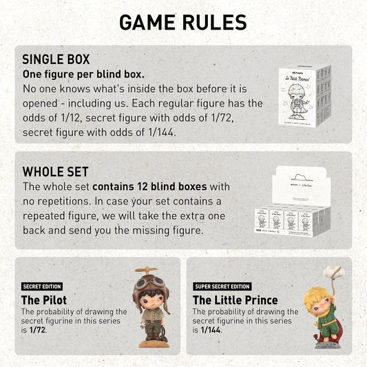 POP MART Hirono×Le Petit Prince Series Figures, Blind Box Figures, Random Design Action Figures Collectible Toys Home Decorations, Holiday Birthday Gifts, Single Box - USA IMPORT -