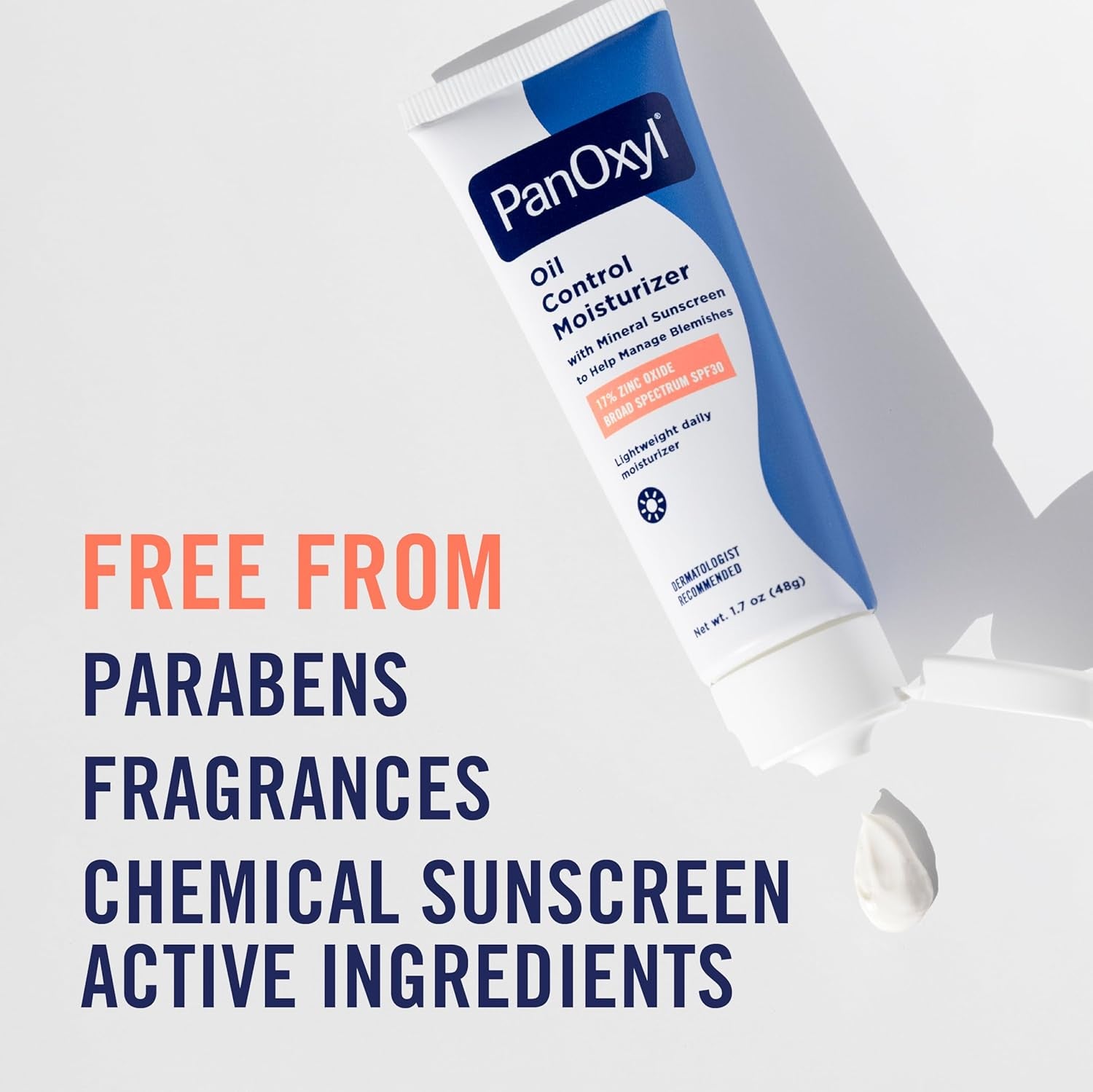 PanOxyl AM Oil Control Moisturizer, NEW Sheer Formula, Absorbs Excess Oil and Reduces Shine, with Mineral Sunscreen for Acne Prone and Oily Skin - SPF 30 - 1.7 oz - USA IMPORT -