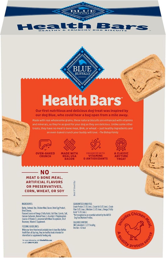 Blue Buffalo Health Bars Oven-Baked with Natural Ingredients Bacon, Egg & Cheese Crunchy Dog Biscuits, 3.5 lbs. - USA IMPORT -