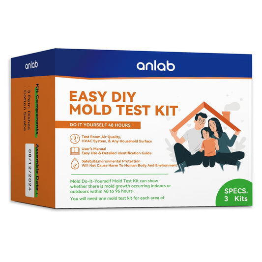 anlab™Mold Test Kit for Home - Do It Yourself Home Mold Detector | Test HVAC System | Home Surfaces | Indoor Air Quality Testing Kit - Identification Guide Included - Sealed Separately