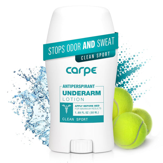 Carpe Deodorant Underarm Antiperspirant - Advanced Sweat & Odor Protection Formula - Sport Deodorant for Men & Women - Combat Excessive Sweating with Odor Control - Clean Sport Scent - USA IMPORT -