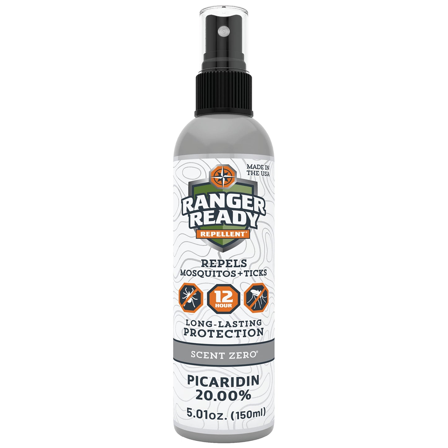 Ranger Ready Repellents Picaridin Insect Repellent Spray with Scent Zero - Mosquito Repellent and Tick Spray (5 oz, Pack of 1)