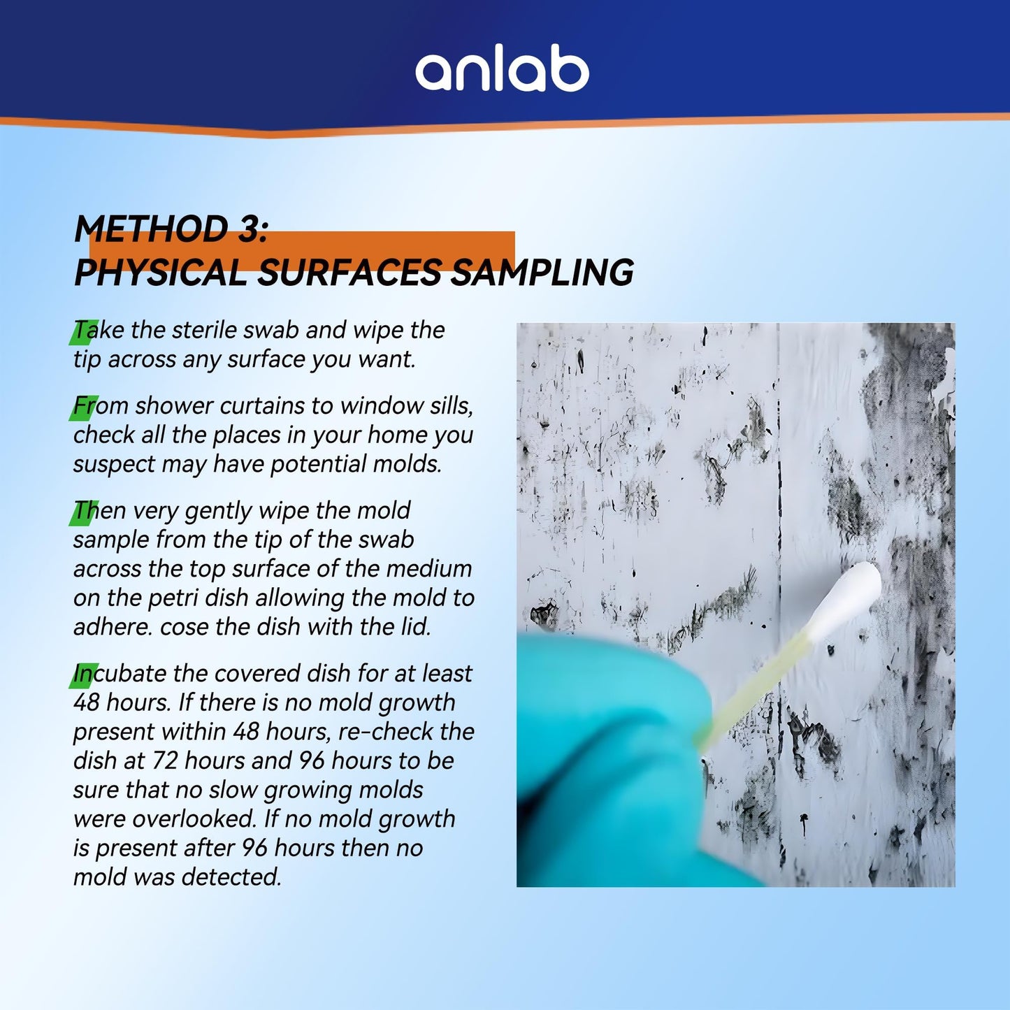 anlab™Mold Test Kit for Home - Do It Yourself Home Mold Detector | Test HVAC System | Home Surfaces | Indoor Air Quality Testing Kit - Identification Guide Included - Sealed Separately