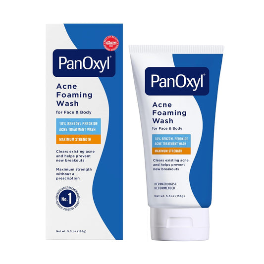 PanOxyl Acne Foaming Wash Benzoyl Peroxide 10% Maximum Strength Antimicrobial, 5.5 Oz - USA IMPORT -