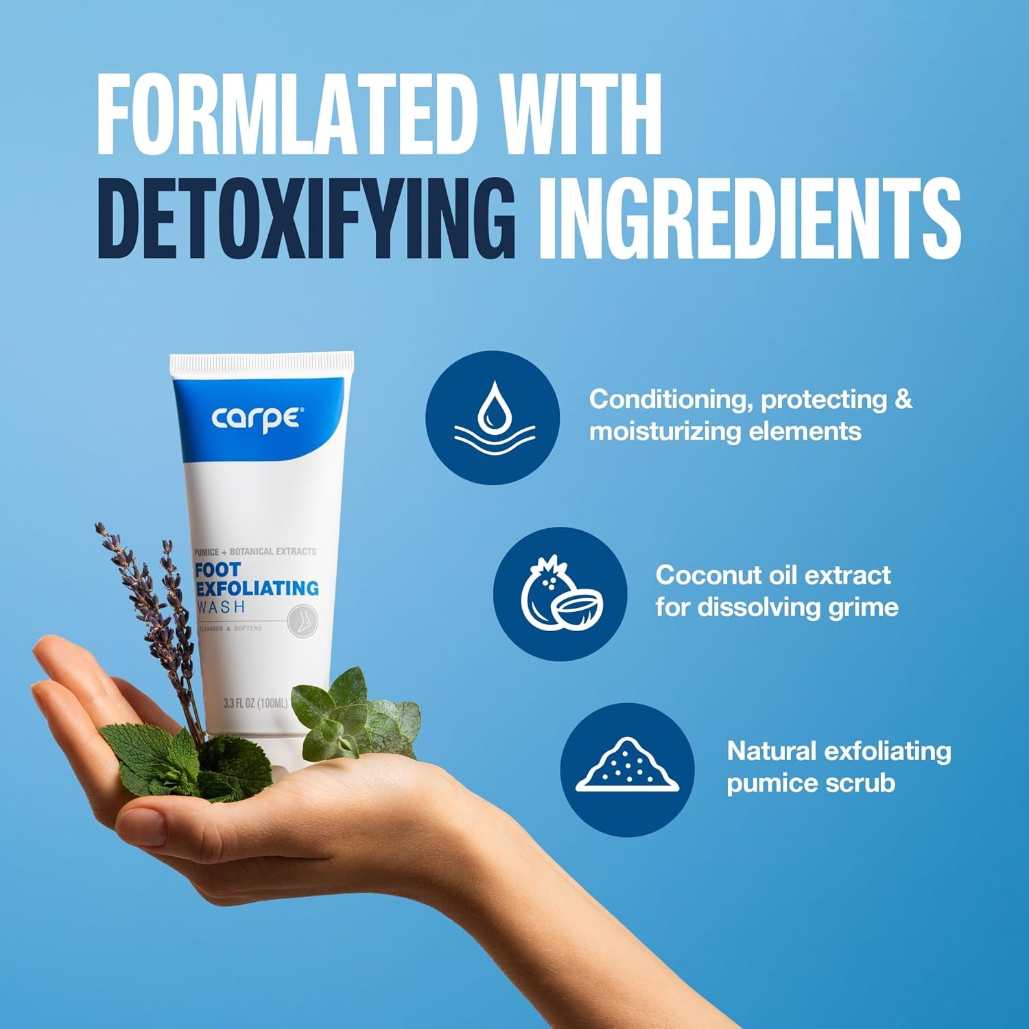 Carpe Sweat Absorbing Foot Lotion & Foot Exfoliating Scrub Regimen - A Total Solution for Sweaty Smelly Feet - USA IMPORT -