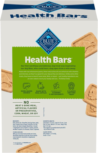 Blue Buffalo Health Bars Oven-Baked with Natural Ingredients, Apples & Yogurt Crunchy Dog Biscuits, 3.5 lbs. - USA IMPORT -