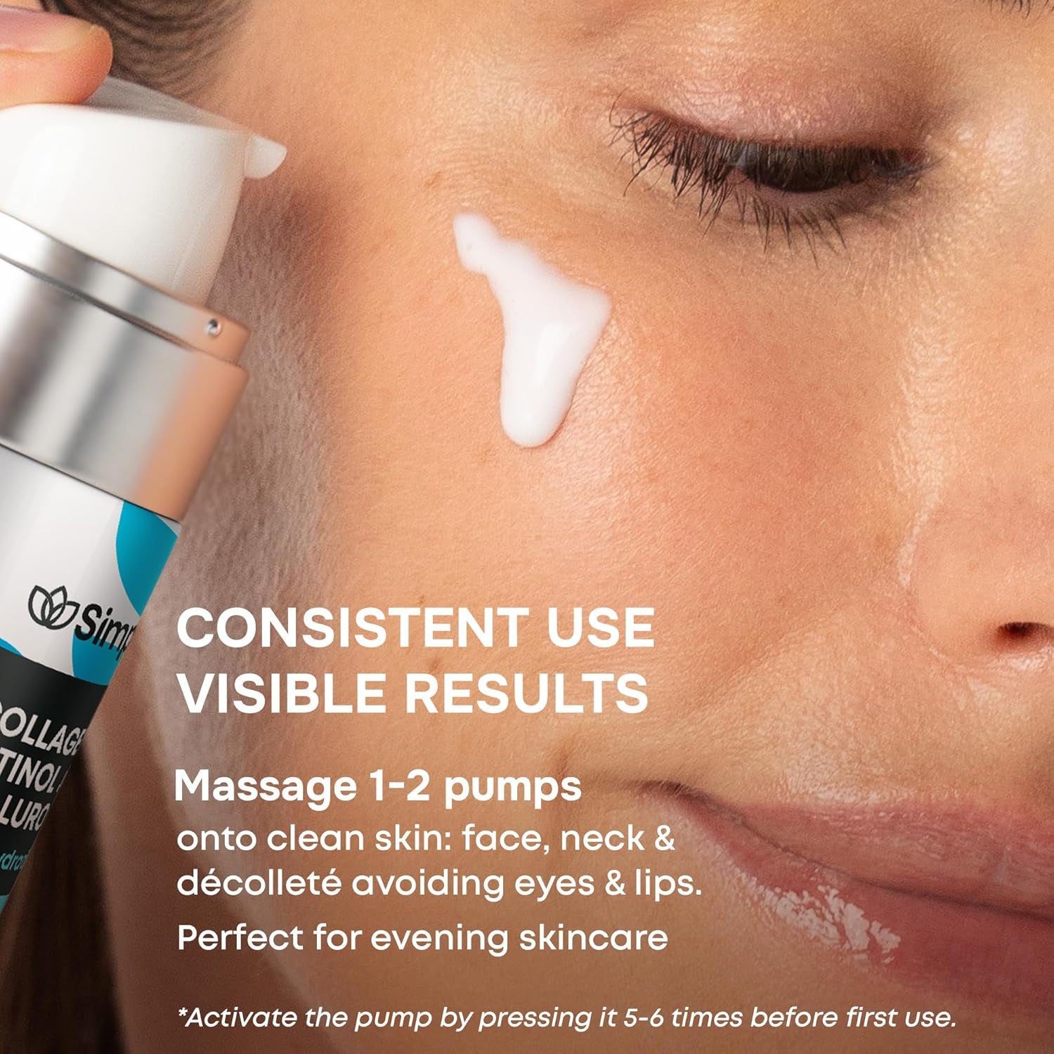 SimplyVital Collagen, Retinol & Hyaluronic Acid Serum - Anti-Aging Moisturizer for Face, Neck & Décolleté - Made in USA, Deep Moisturizing Skin Care Complex - Hydrating Facial Serum for Women, 1 fl.oz - USA IMPORT -