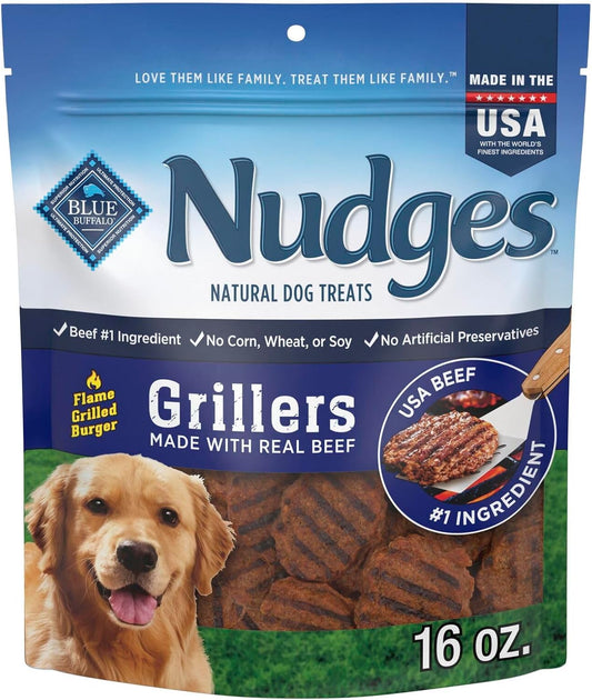 Blue Buffalo Nudges Grillers Natural Dog Treats, Beef, 16oz - USA IMPORT -