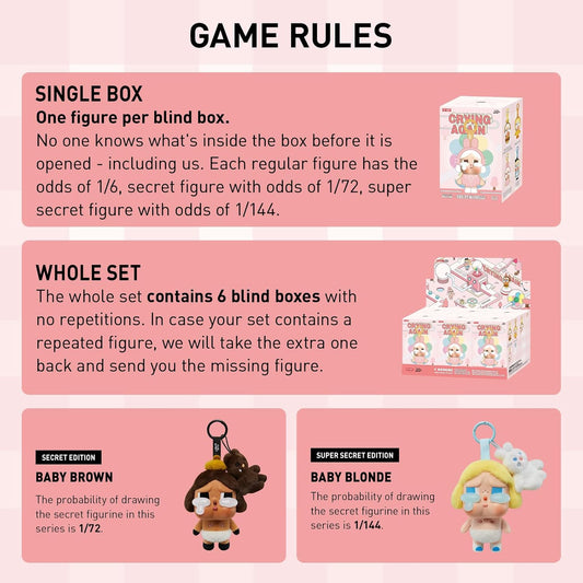 POP MART Crybaby Tears Factory Series - Vinyl Face Plush Blind Box, Random Design Action Figures Collectible Toys Home Decorations, Holiday Birthday Gifts, Single Box - USA IMPORT -
