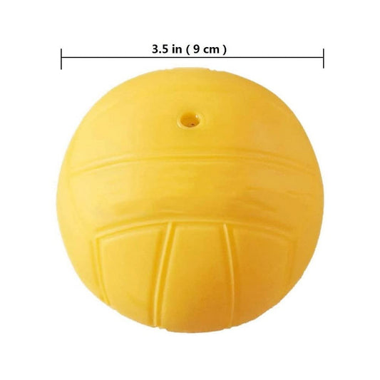 Aolowewin Spike Replacement Balls | Roundnet Game | Strong Bounce 3.5-Inch Yellow Soft Rubber Balls 3-Pack | Lawn Beach Volleyball (3)