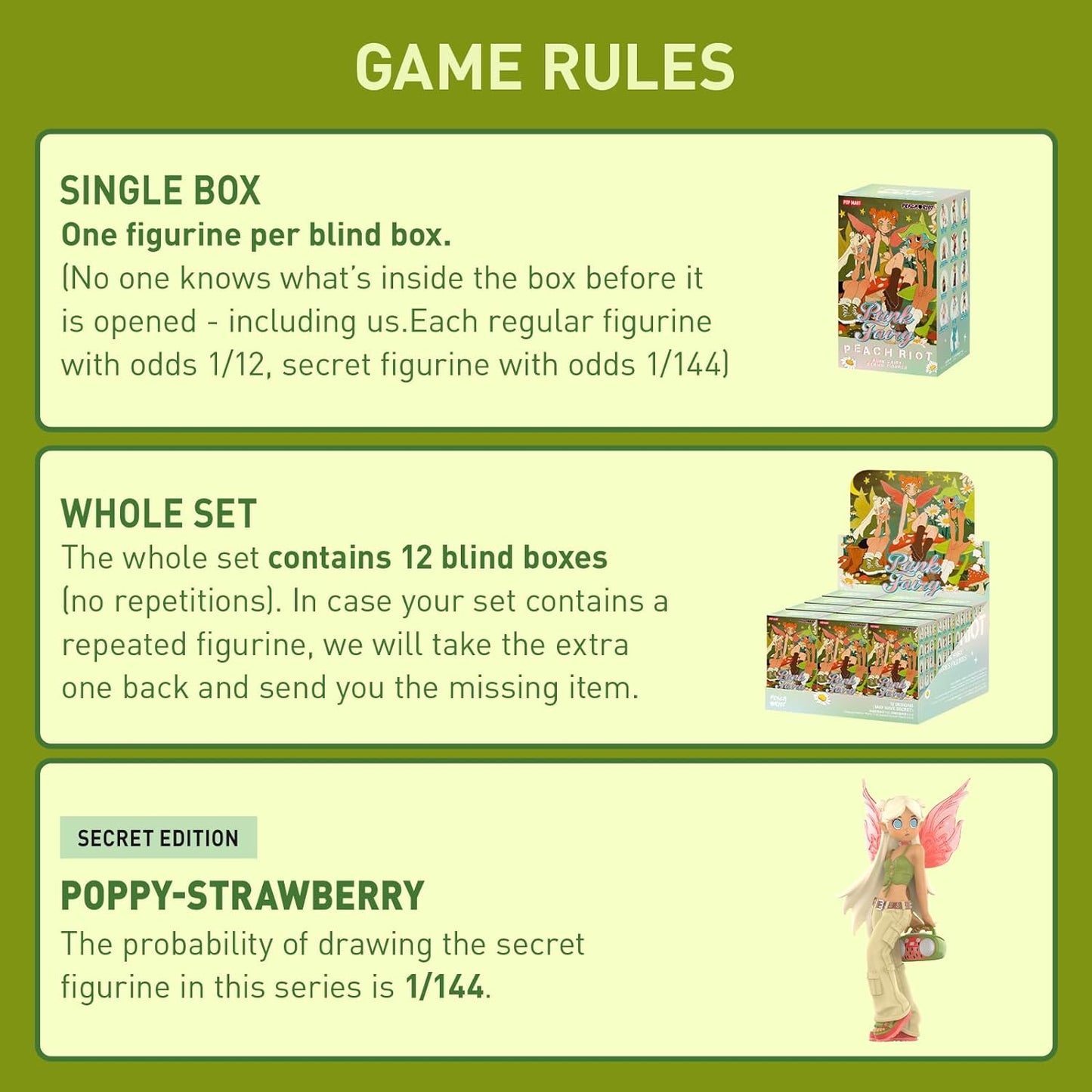 POP MART Peach Riot Punk Fairy Series Figures, Peach Riot Blind Box Figures, Random Design Action Figures Collectible Toys Home Decorations, Holiday Birthday Gifts for Girls and Boys, Single Box - USA IMPORT -