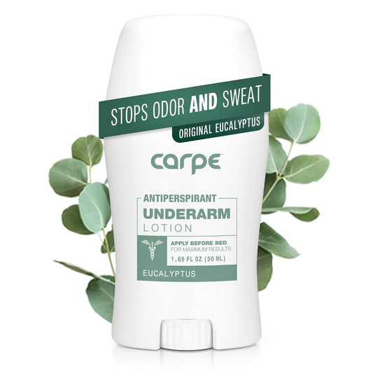 Carpe Underarm Antiperspirant and Deodorant, Clinical strength with all-natural Eucalyptus scent, Combat excessive sweating Stay fresh and dry, Great for hyperhidrosis - USA IMPORT -