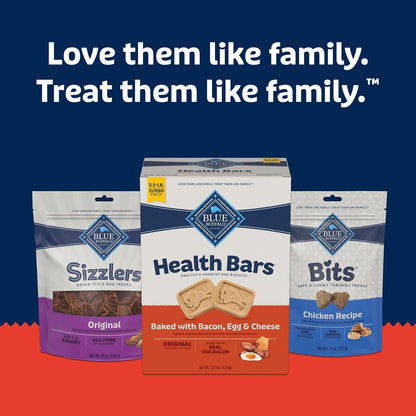 Blue Buffalo Health Bars Oven-Baked with Natural Ingredients Bacon, Egg & Cheese Crunchy Dog Biscuits, 3.5 lbs. - USA IMPORT -