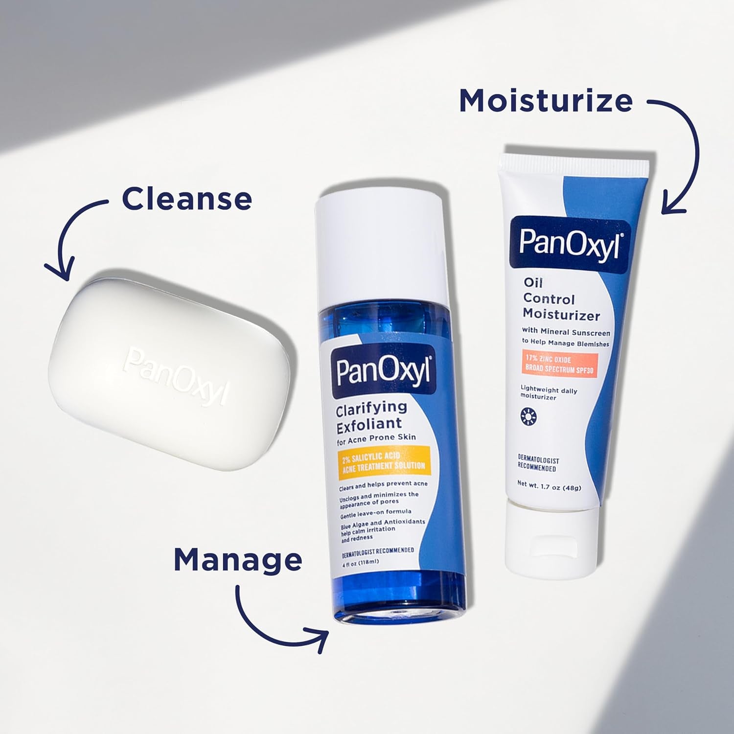 PanOxyl Clarifying Exfoliant with 2% Salicylic Acid, BHA Liquid Exfoliant for Face, Unclogs, Minimizes Appearance of Pores, Blue Algae and Antioxidants Help Calm Redness, For Acne Prone Skin, 4 fl oz - USA IMPORT -