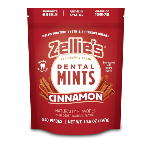 Zellie's | 100% Xylitol Cinnamon Breath Mints | No Aspartame, Gluten Free, Vegan & Kosher Mints (540 Count (Pack of 1) - USA IMPORT -