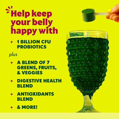 Amazing Grass Sweet Greens and Superfoods Powder for Digestive Health, Greens Powder, Digestive Enzymes, Probiotics, Spirulina, Chlorella, Tropical Lime, 30 Servings - USA IMPORT -
