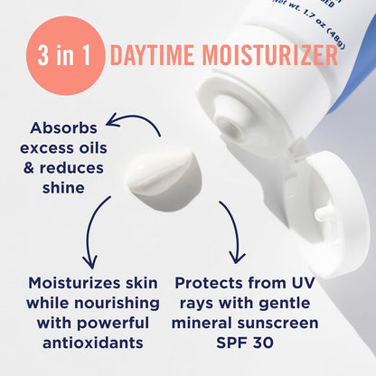 PanOxyl AM Oil Control Moisturizer, NEW Sheer Formula, Absorbs Excess Oil and Reduces Shine, with Mineral Sunscreen for Acne Prone and Oily Skin - SPF 30 - 1.7 oz - USA IMPORT -