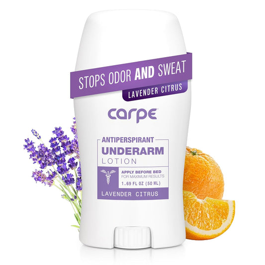 Carpe Underarm Antiperspirant and Deodorant, Clinical strength with Lavender Citrus scent, Combat excessive sweating Stay fresh and dry, Great for hyperhidrosis - USA IMPORT -