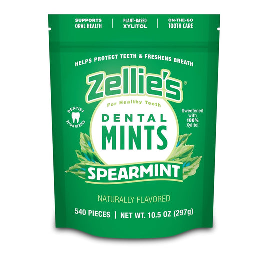 Zellie's | 100% Xylitol Spearmint Breath Mints | No Aspartame, Gluten Free, Vegan & Kosher Mints (540 Count - Pack of 1) - USA IMPORT -