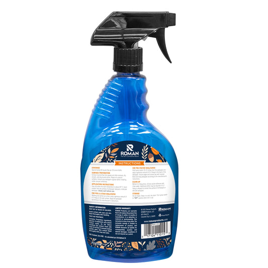 ROMAN E-Z Hang Peel & Stick Wallpaper Helper + Pre-Pasted Activator, Clear, Non-Staining, 946ml