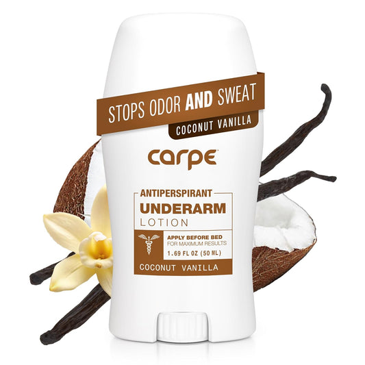 Carpe Underarm Antiperspirant Deodorant Advanced Sweat & Odor Protection Formula - Antiperspirant for Women & Men Helps to Combat Excessive Sweating with Odor Control - Coconut Vanilla - USA IMPORT -