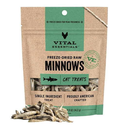 Vital Essentials Freeze-Dried Raw Cat Treats, Minnows Treats, 0.5 oz