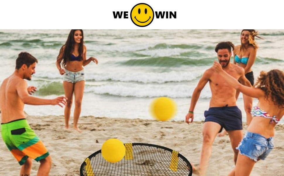 Aolowewin Spike Replacement Balls | Roundnet Game | Strong Bounce 3.5-Inch Yellow Soft Rubber Balls 3-Pack | Lawn Beach Volleyball (3)
