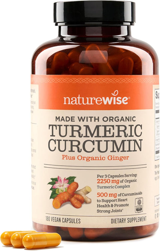 NatureWise Curcumin Turmeric 2250mg - 95% Curcuminoids & BioPerine Black Pepper Extract for Advanced Absorption - Daily Joint and Immune Health Support - Vegan, Non-GMO, 180 Count[60-Day Supply] - USA IMPORT -
