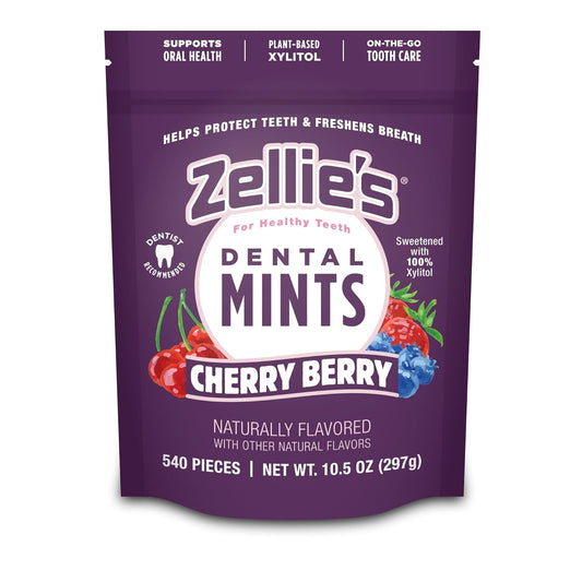 Zellie's | 100% Xylitol Cherry Berry Breath Mints | No Aspartame, Gluten Free, Vegan & Kosher Mints (540 Count - Pack of 1) - USA IMPORT -