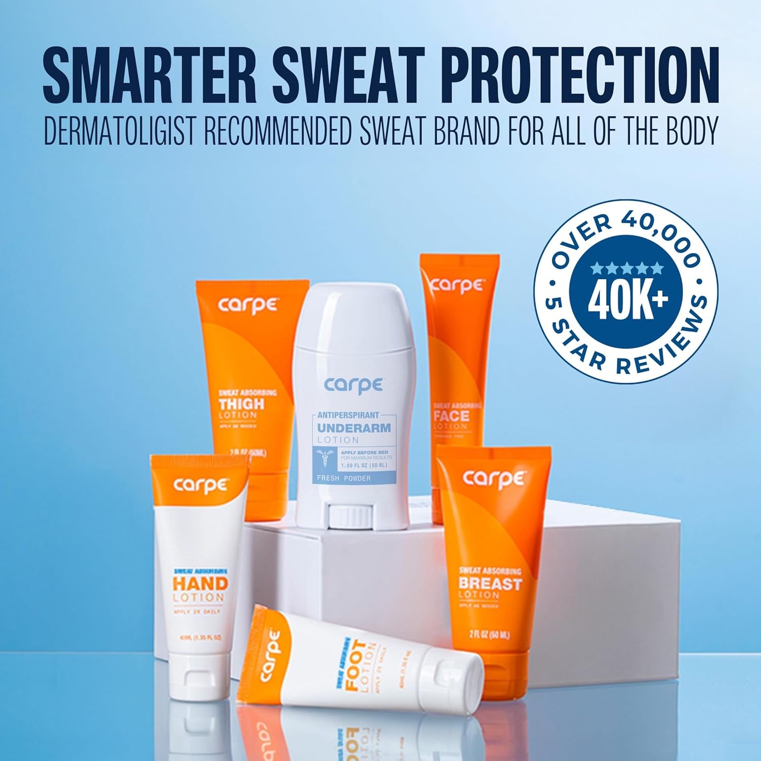 Carpe Sweat Absorbing Foot Lotion & Foot Exfoliating Scrub Regimen - A Total Solution for Sweaty Smelly Feet - USA IMPORT -