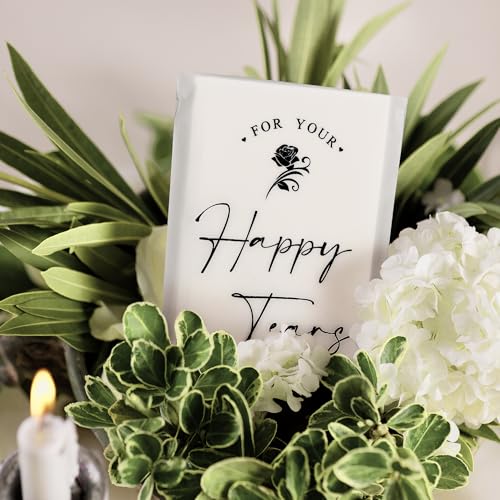Doris Home 48pcs Happy Tears Tissues for Wedding, 3 Ply Wedding Tissues for Guests, Individual Facial Tissues for Your Happy Tears
