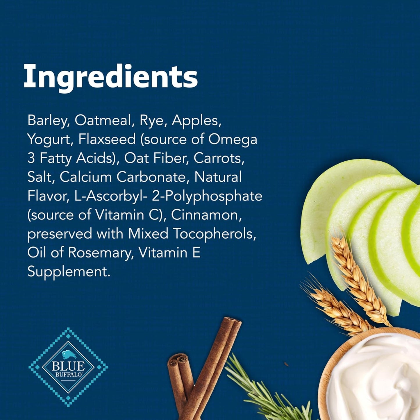 Blue Buffalo Health Bars Oven-Baked with Natural Ingredients, Apples & Yogurt Crunchy Dog Biscuits, 3.5 lbs. - USA IMPORT -