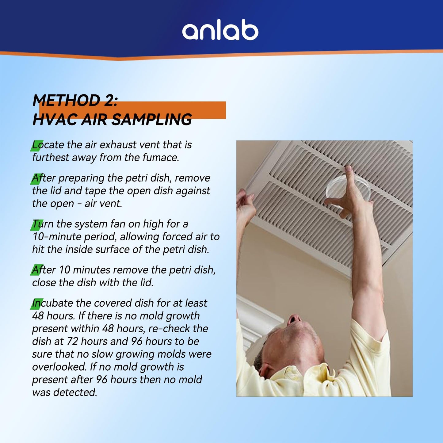 anlab™Mold Test Kit for Home - Do It Yourself Home Mold Detector | Test HVAC System | Home Surfaces | Indoor Air Quality Testing Kit - Identification Guide Included - Sealed Separately